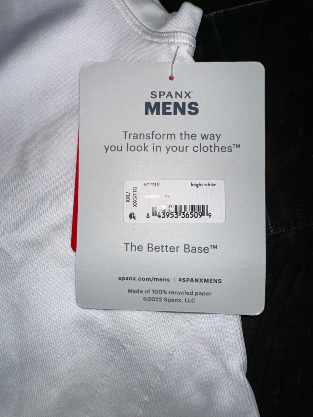 NWT Men's Spanx Ultra Sculpt Seamless White Tank ~ XXL